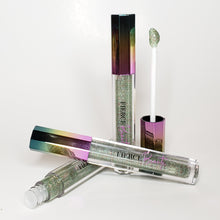 Load image into Gallery viewer, Fierce Beaute' Green and Red Clear Glitter Lipgloss | Gucci Girl